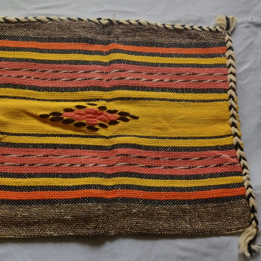 AZTEC STYLE VINTAGE HANDMADE THROW PILLOW COVER NWOT